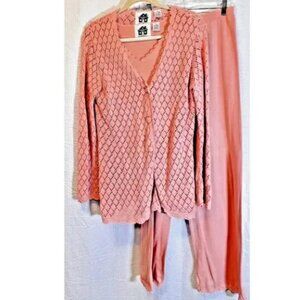 Storybook Knits‎ 3PC Set Cardigan Sweater Pants Tank Womens Small Soft Pink